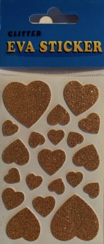 Sticker Herzen gold Glitter
